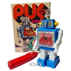 Rare Vintage PUK-02 Bionic Robot Batt Op Remote Control Space Toy Puky Argentina