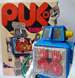 Rare Vintage PUK-02 Bionic Robot Batt Op Remote Control Space Toy Puky Argentina