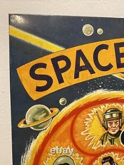 Rare Vintage Pre-War Space Target Tin Litho Game Board 23 x 14