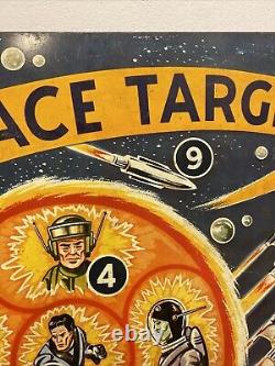 Rare Vintage Pre-War Space Target Tin Litho Game Board 23 x 14