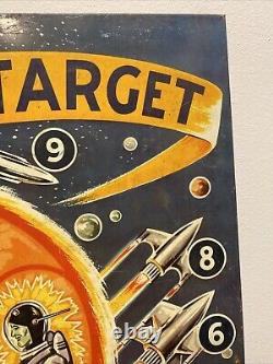 Rare Vintage Pre-War Space Target Tin Litho Game Board 23 x 14