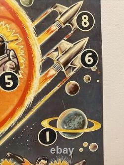 Rare Vintage Pre-War Space Target Tin Litho Game Board 23 x 14