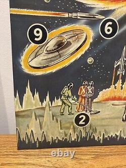 Rare Vintage Pre-War Space Target Tin Litho Game Board 23 x 14