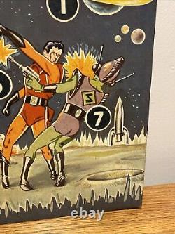 Rare Vintage Pre-War Space Target Tin Litho Game Board 23 x 14