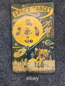 Rare Vintage Pre-war Space Target Tin Litho Game Board 23 X 14