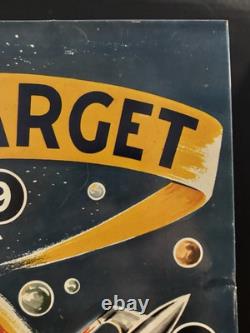 Rare Vintage Pre-war Space Target Tin Litho Game Board 23 X 14