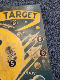 Rare Vintage Pre-war Space Target Tin Litho Game Board 23 X 14