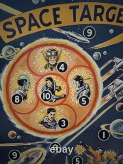 Rare Vintage Pre-war Space Target Tin Litho Game Board 23 X 14