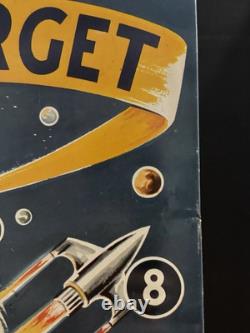 Rare Vintage Pre-war Space Target Tin Litho Game Board 23 X 14
