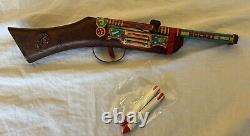 Rare Vintage TOY Gun Western Space Crossover Double Barrel With Darts Works Rare