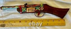 Rare Vintage TOY Gun Western Space Crossover Double Barrel With Darts Works Rare