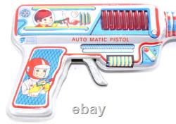 Rare Vintage Tin Space Ray Gun Astronaut Japan 1960s Toy Laser Sound Sparks Work