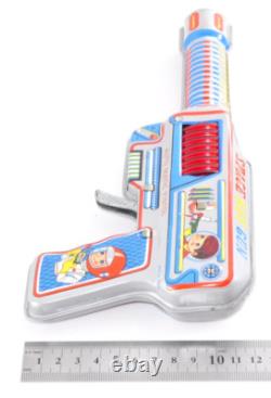Rare Vintage Tin Space Ray Gun Astronaut Japan 1960s Toy Laser Sound Sparks Work