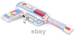 Rare Vintage Tin Space Ray Gun Astronaut Japan 1960s Toy Laser Sound Sparks Work
