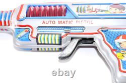 Rare Vintage Tin Space Ray Gun Astronaut Japan 1960s Toy Laser Sound Sparks Work