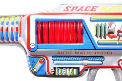 Rare Vintage Tin Space Ray Gun Astronaut Japan 1960s Toy Laser Sound Sparks Work