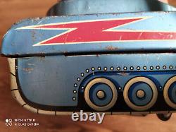 Rare vintage battery powered SPACE TANK tin Space toy of 60's made in Japan