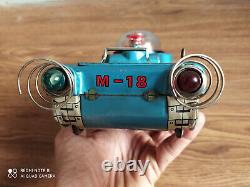 Rare vintage battery powered SPACE TANK tin Space toy of 60's made in Japan