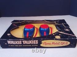 Remco 2 Way Walkie Talkies Space Model Qx-2 1950's Rare Vintage W-box Very Clean