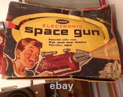Remco SPACE GUN IOB 1950s Battery Operated Toy Vintage Ray Pistol TESTED Works