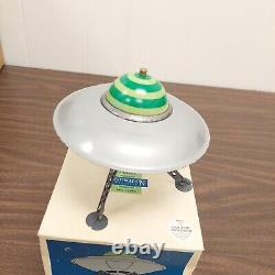 Restoration Hardware UFO Flying Saucer Tin Toy Retractable Landing Gear Vintage