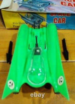 SPACE CAR UFO OVNI VINTAGE TOY RARE 60's spaceship martian FRICTION POWERED