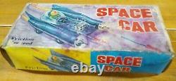 SPACE CAR UFO OVNI VINTAGE TOY RARE 60's spaceship martian FRICTION POWERED