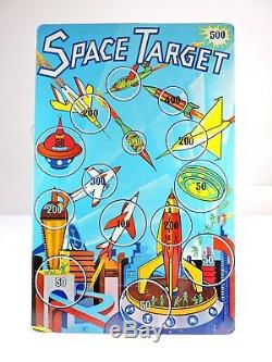 SPACE TARGET gun game SUPERIOR Toy No. 30 vintage 1950s tin Lithographed rocket