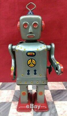SPACE TIN TOY SCARCE SANKEI VINTAGE 1950s ROBBIE THE ROVING ROBOT WIND UP WORKS
