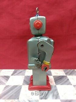 SPACE TIN TOY SCARCE SANKEI VINTAGE 1950s ROBBIE THE ROVING ROBOT WIND UP WORKS
