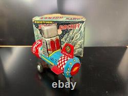 SY YONAYA Japan tin vintage Friction Space Rocket ROBOT with box. Excellent