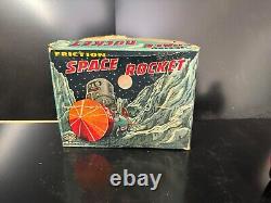 SY YONAYA Japan tin vintage Friction Space Rocket ROBOT with box. Excellent