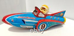 Scarce Vintage Tin Litho Toy Space Rocket 9 Masudaya Modern Toys Large Rocket AF