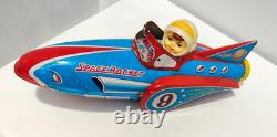 Scarce Vintage Tin Litho Toy Space Rocket 9 Masudaya Modern Toys Large Rocket AF