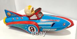Scarce Vintage Tin Litho Toy Space Rocket 9 Masudaya Modern Toys Large Rocket AF