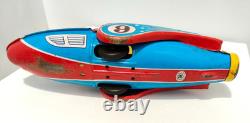 Scarce Vintage Tin Litho Toy Space Rocket 9 Masudaya Modern Toys Large Rocket AF