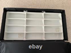 Sears space case figurine holder with 11 vintage action figures from 70's and 80's
