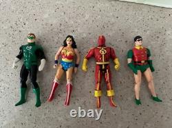 Sears space case figurine holder with 11 vintage action figures from 70's and 80's
