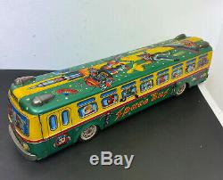 Space Bus vintage 1960s Japanese Tin toy Litho Robby Robot Masudaya friction