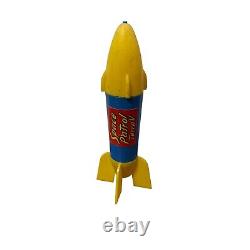 Space Patrol Terra V Rocket Plastic 1960s Vintage Spacecraft Blue Yellow AS IS
