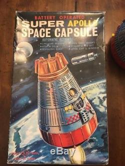 Super Apollo Space Capsule S. H Tin Toy Very Rare Vintage Battery-Operated