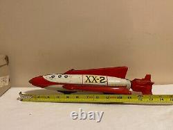 TN Nomura XX-2 Japan Tin Rocket Friction Vintage Large Space Toy ad-43