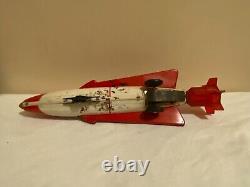 TN Nomura XX-2 Japan Tin Rocket Friction Vintage Large Space Toy ad-43