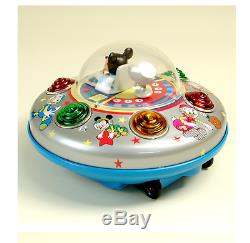 Tin Toy Masudaya Disney Mickey Mouse Space Ship Made in Japan 1980's Vintage 455