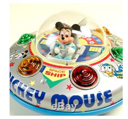Tin Toy Masudaya Disney Mickey Mouse Space Ship Made in Japan 1980's Vintage 455