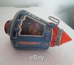 Tin Toy Sh Horikawa Space Capsule Friend Ship 7 Kts Astronave Latta Vintage