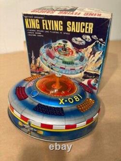 Tin Toy Yoshiya King Flying Saucer SPACE PATROL X-081 Jank vintage antique