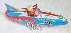 Tin Vintage Japan Friction Space Rocket #9-Patent# 709139