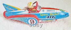 Tin Vintage Japan Friction Space Rocket #9-Patent# 709139