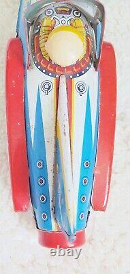 Tin Vintage Japan Friction Space Rocket #9-Patent# 709139